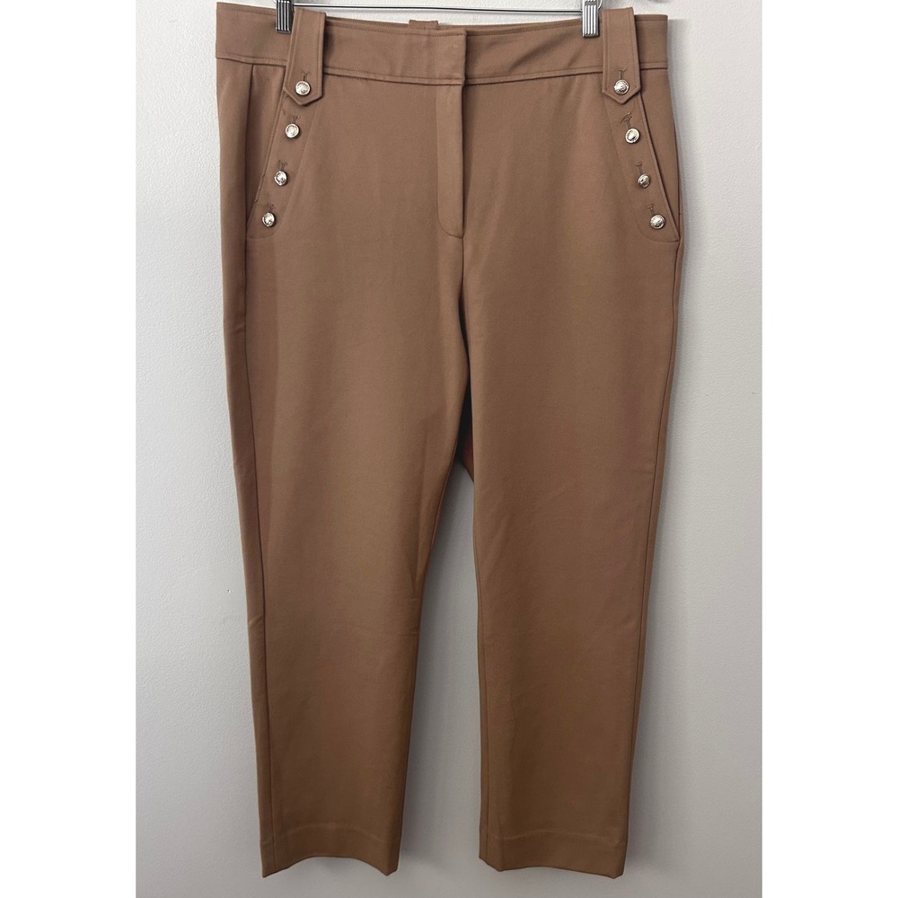 Quince Ultra Stretch Pointe Mariner Pants Women XL Camel Brown High Rise Stretch